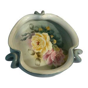 Vintage Nippon Japan Hand Painted Floral Bowl  Shabby Chic Vanity Dish  IE & Co.